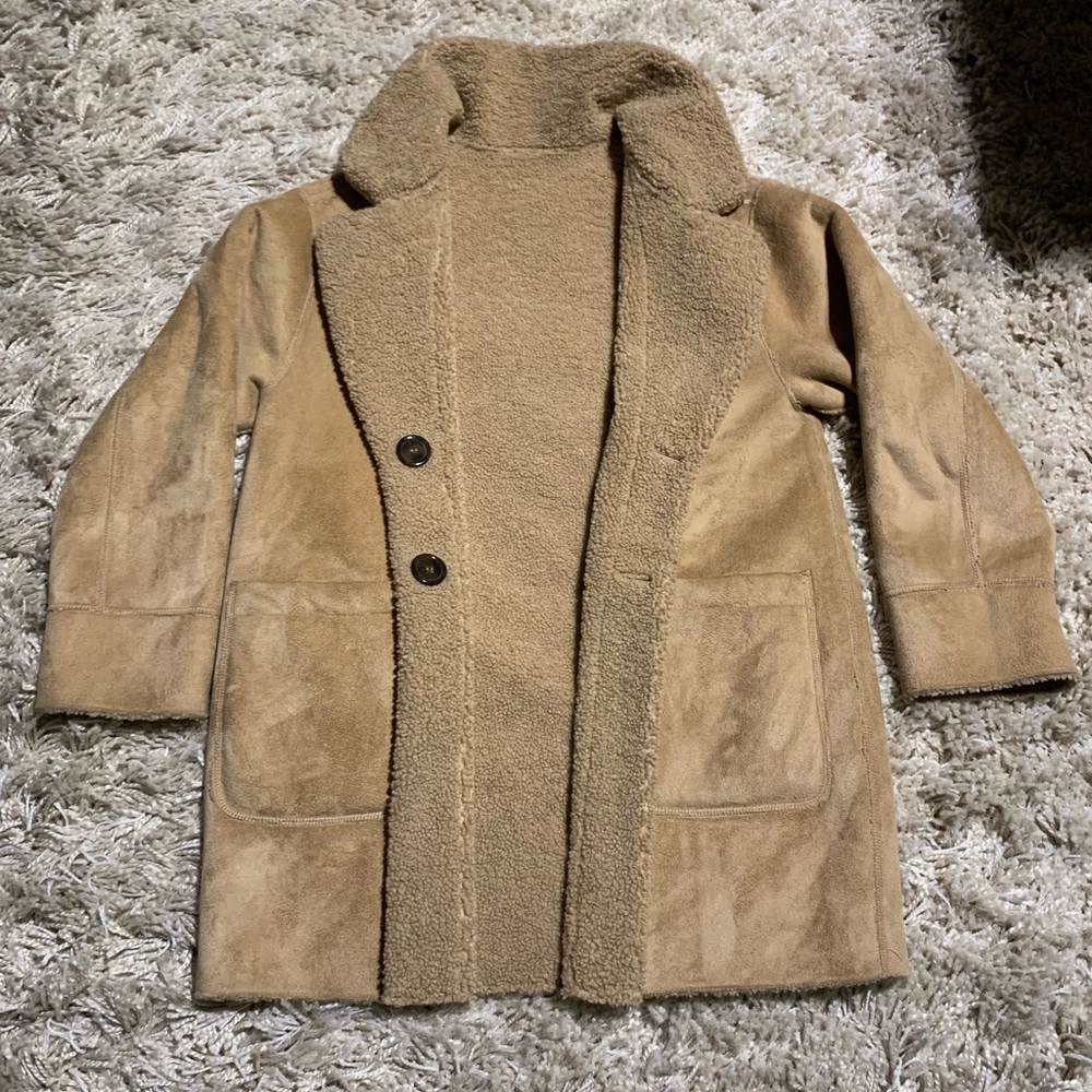 Zara Reversible Suede/Teddy Coat